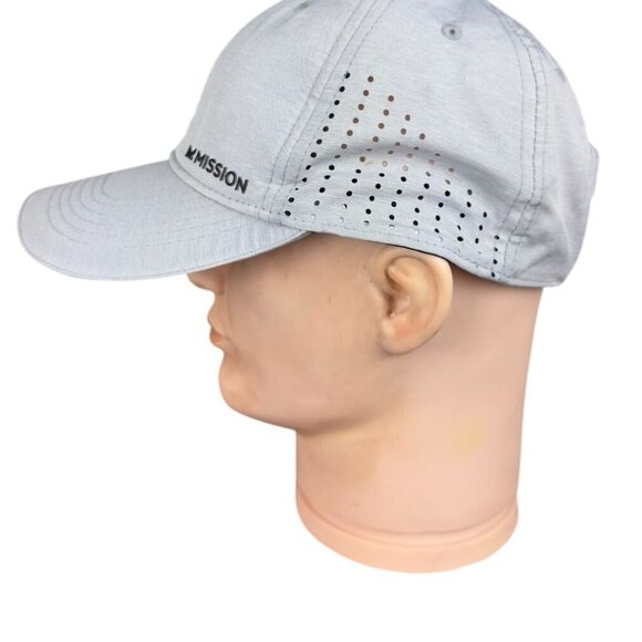 Mission Cap Adults Hydroactive Cooling Performance Vented  Light Gray Lazer Cut - Picture 5 of 12